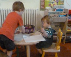 Photo of children playing in the creche area